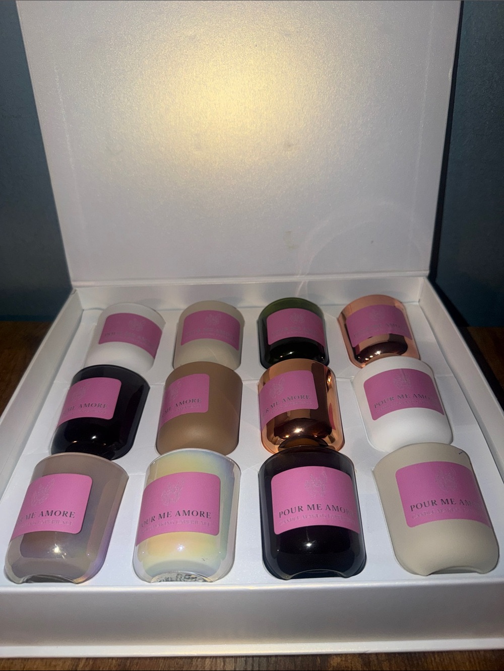 Assorted Scented Decorative Mini Candle Set of 12 Wood-wick - 2 oz each